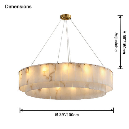 WOMO Round Alabaster Chandelier-WM2843