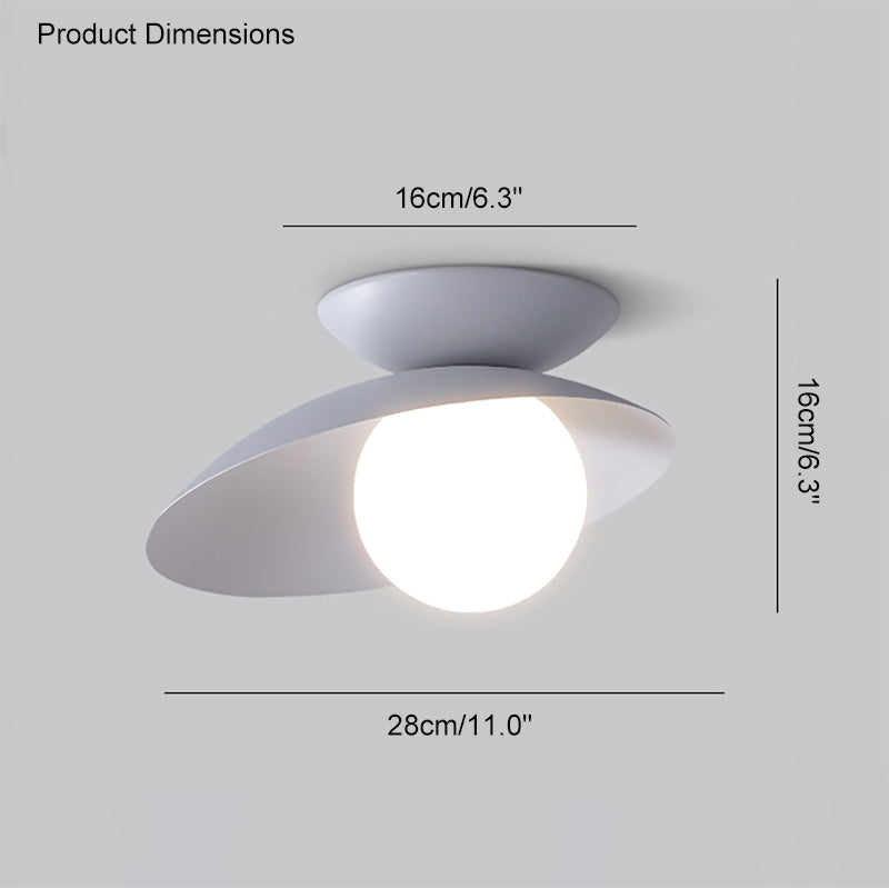WOMO Asymmetrical Ceiling Light with Frosted Glass Sphere Design - WM1021