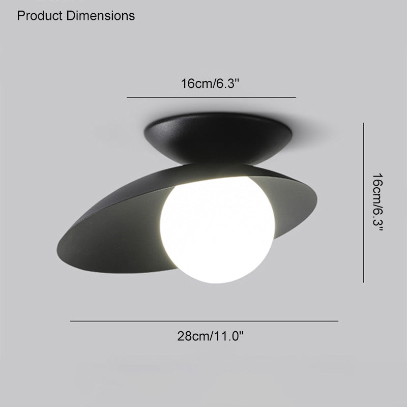 WOMO Asymmetrical Ceiling Light with Frosted Glass Sphere Design - WM1021