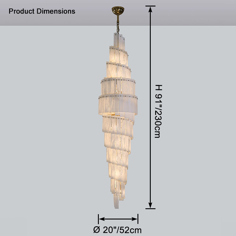 WOMO Tiered Alabaster Staircase Chandelier-WM2928