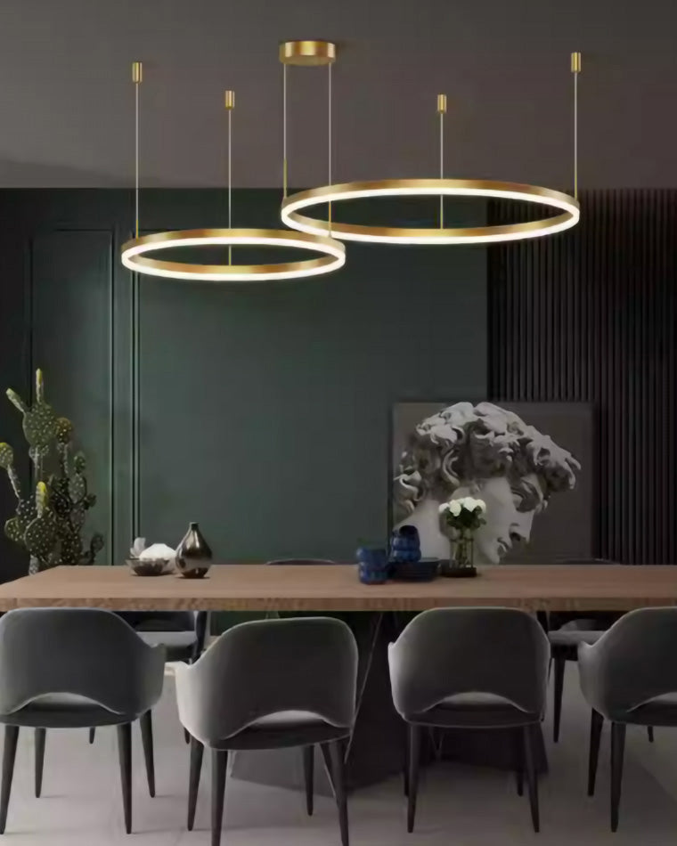 WOMO Wohnzimmer Pendelleuchte Kronleuchter Ring mit Fernbedienung-WM2003