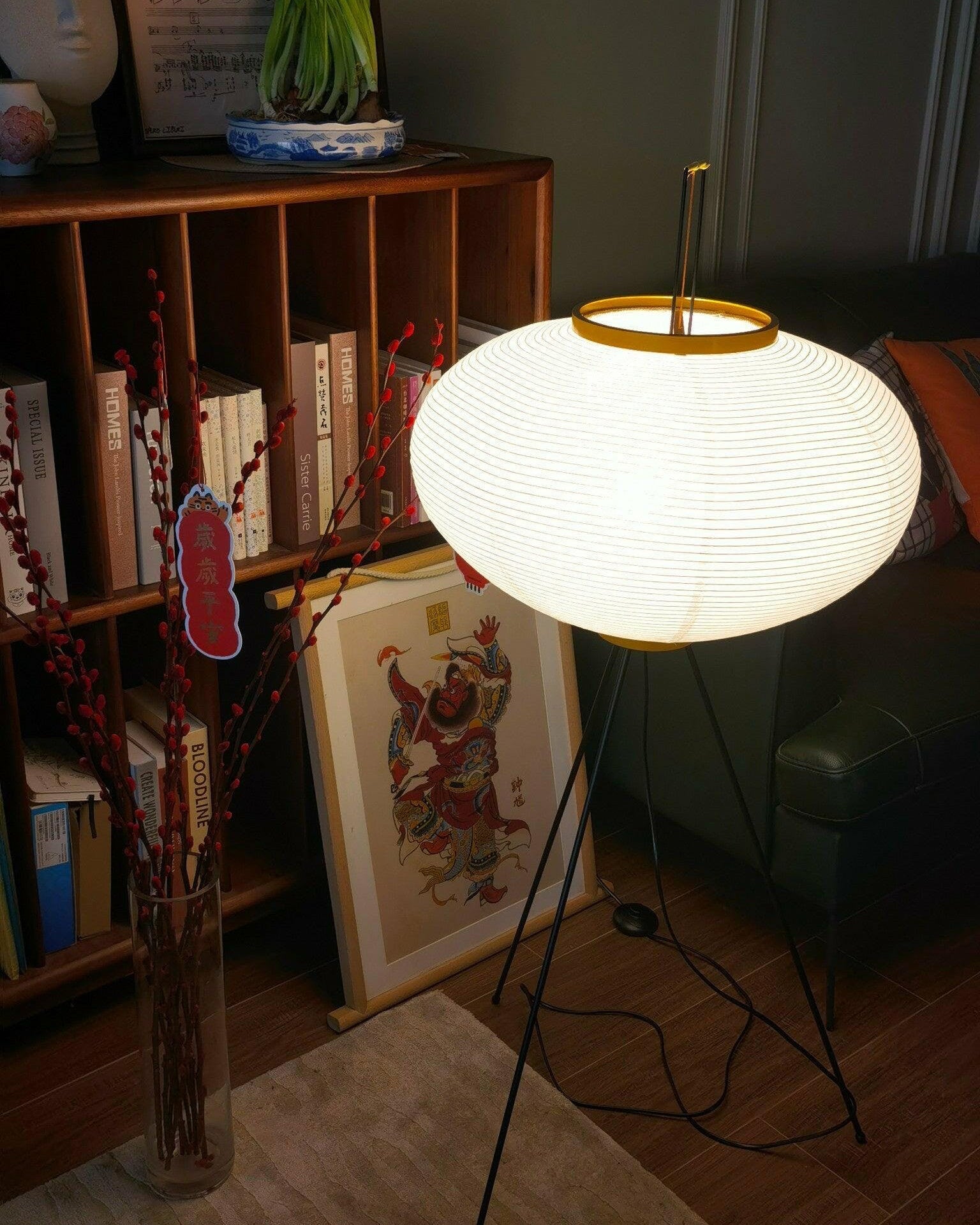 WOMO Laterne Dreibein Stoff Stehlampe-WM7090