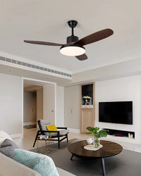 WOMO Ceiling Fan Light with 3 Wooden Blades - WM5090