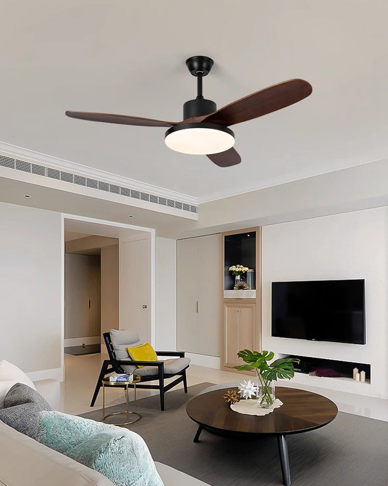WOMO Deckenventilatorlampe mit 3 Holzflügeln-WM5090