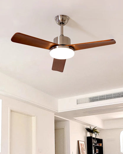WOMO Silver and Walnut Ceiling Fan Lamp - WM5149