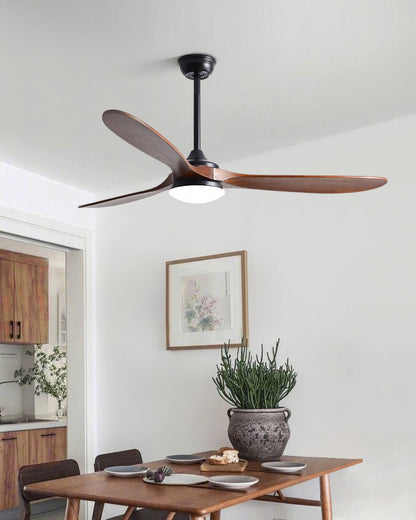 WOMO Large Wood Ceiling Fan with Light - WM5161