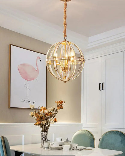 WOMO Cage Crystal Orb Chandelier-WM2595