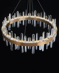 WOMO Lustre Rond Doré avec Cristaux-WM2485a