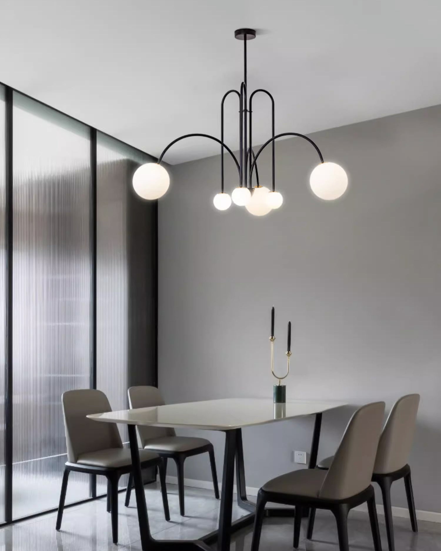 WOMO Mid Century Kronleuchter Glaskugeln im Wohnzimmer-WM2522