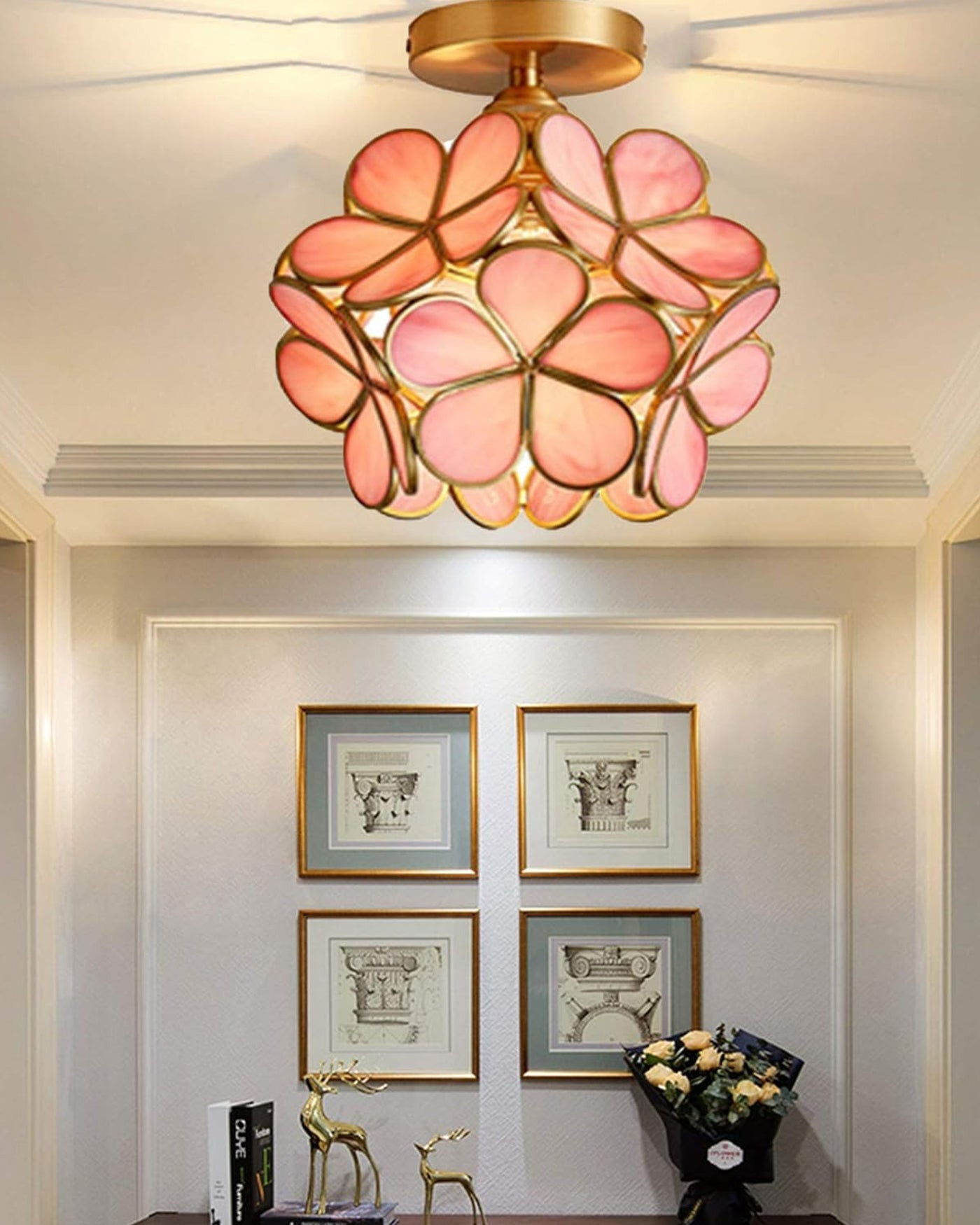 WOMO Tiffany Ceiling Lamp Floral-WM1128