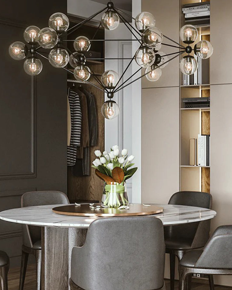 WOMO Sputnik Kronleuchter Wohnzimmer Modern Glas-WM2704