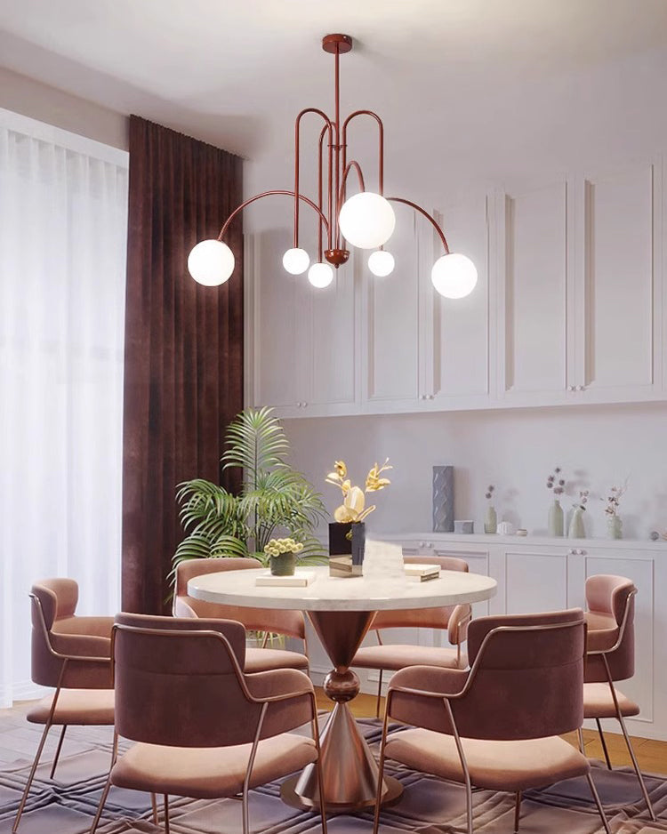 WOMO Mid Century Kronleuchter Glaskugeln im Wohnzimmer-WM2522