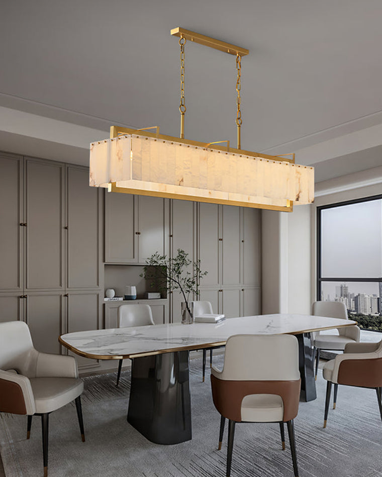 WOMO Rectangular Alabaster Chandelier-WM2390b