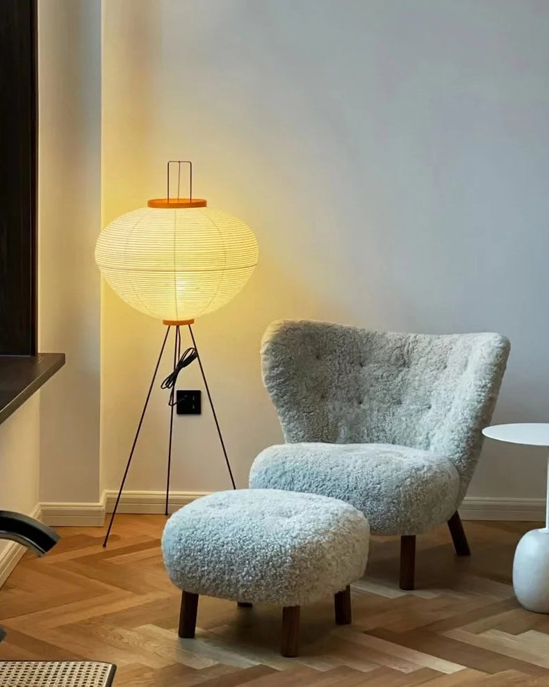 WOMO Laterne Dreibein Stoff Stehlampe-WM7090