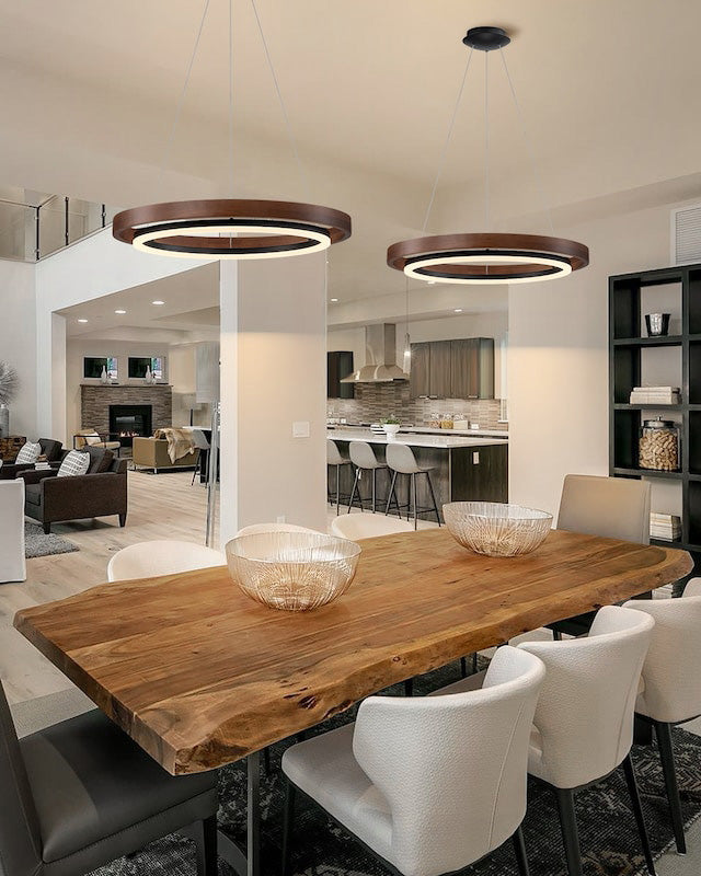 WOMO LED Kronleuchter Ring Esstisch Holz Landhaus Modern-WM2492