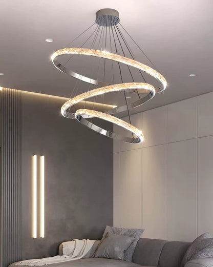 WOMO Tiered Circular Led Crystal Chandelier-WM2491b