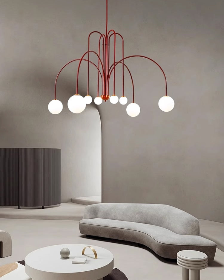 WOMO Mid Century Kronleuchter Glaskugeln im Wohnzimmer-WM2522