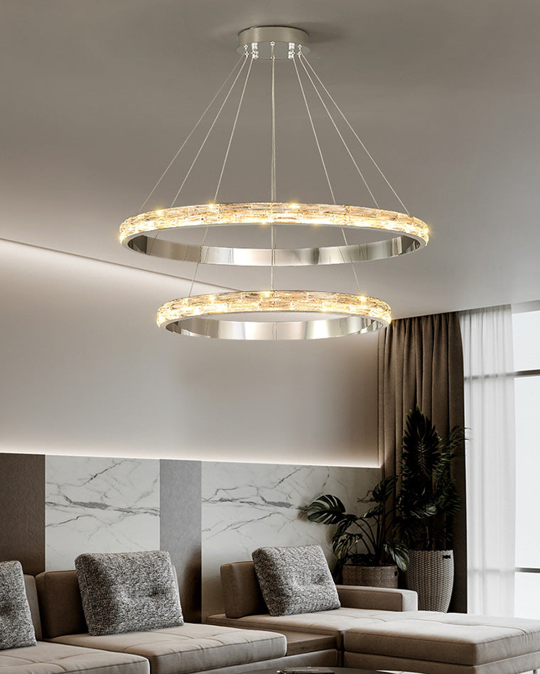 WOMO Tiered Circular Led Crystal Chandelier-WM2491b