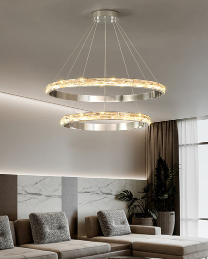 WOMO Tiered Circular Led Crystal Chandelier-WM2491b