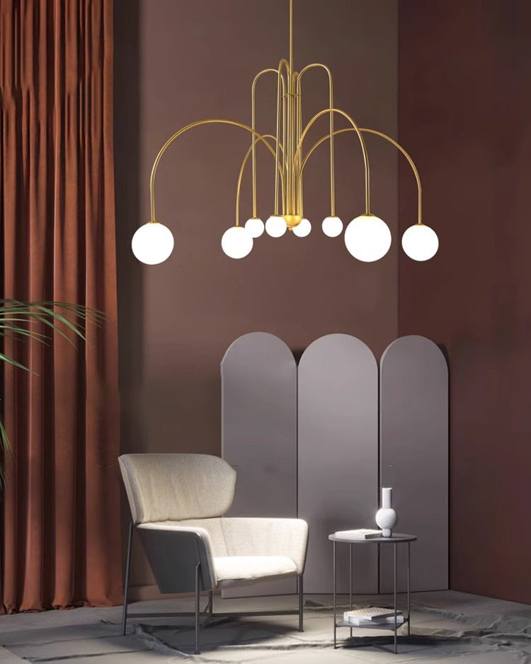 WOMO Mid Century Kronleuchter Glaskugeln im Wohnzimmer-WM2522