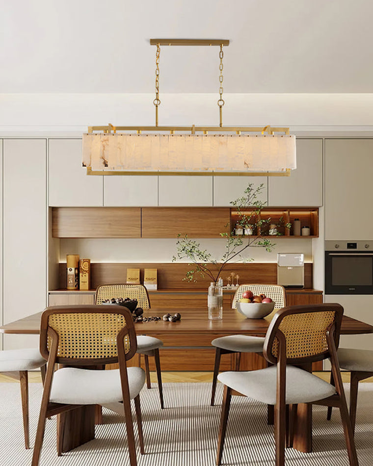 WOMO Rectangular Alabaster Chandelier-WM2390b