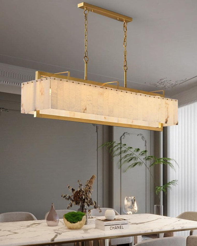 WOMO Rectangular Alabaster Chandelier-WM2390b