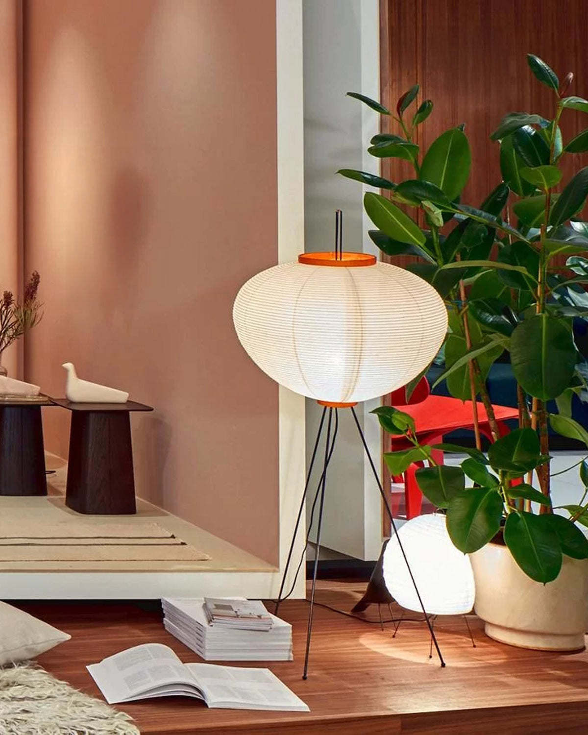 WOMO Laterne Dreibein Stoff Stehlampe-WM7090