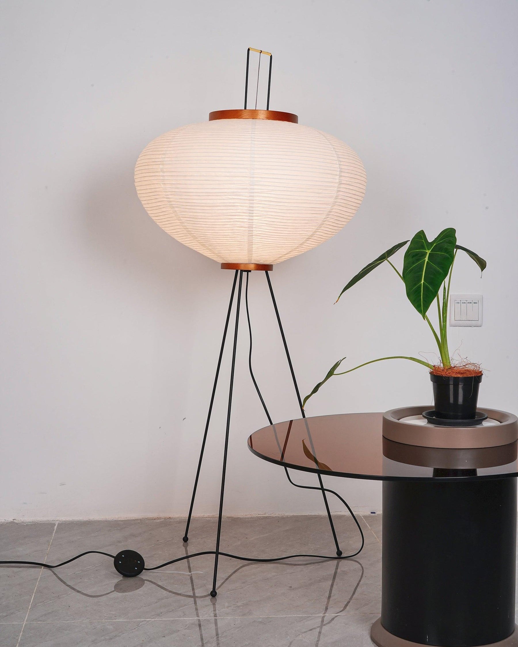 WOMO Laterne Dreibein Stoff Stehlampe-WM7090