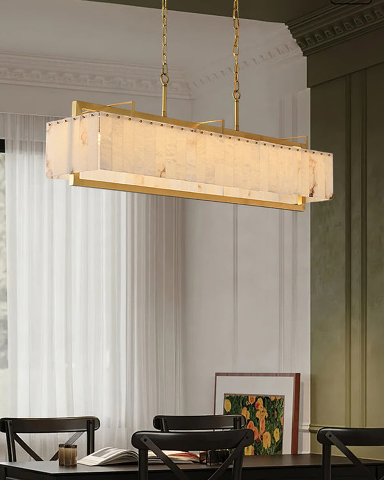 WOMO Rectangular Alabaster Chandelier-WM2390b