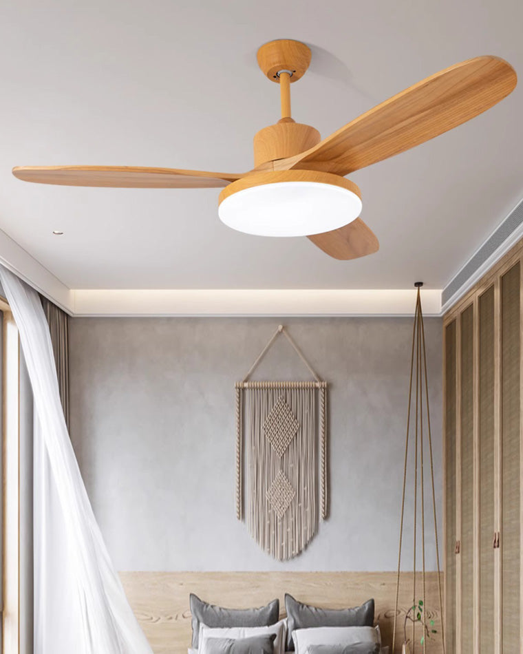 WOMO Deckenventilatorlampe mit 3 Holzflügeln-WM5090
