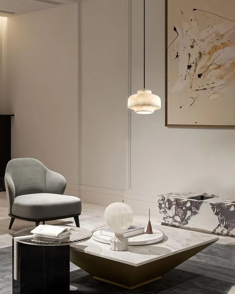 WOMO Trommel Alabaster Hängeleuchte-WM2841