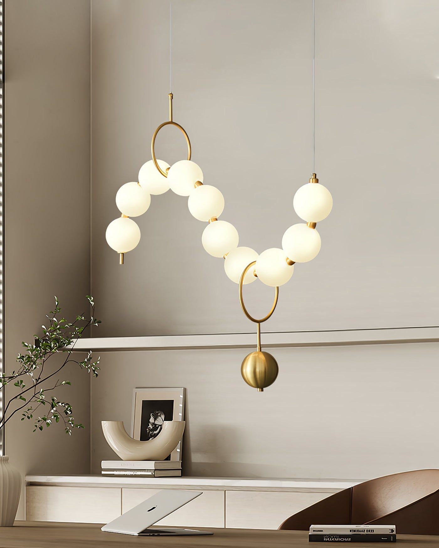 WOMO Lustre français élégant en perles pour table à manger-WM2102c