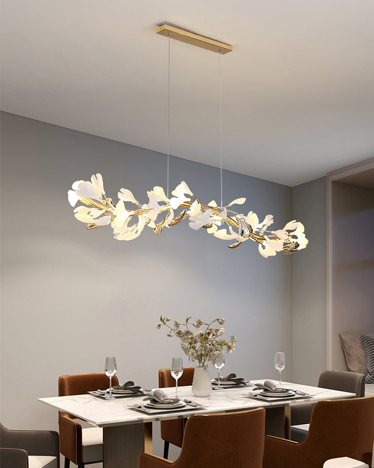 WOMO Dining Room Chandelier White Gold Porcelain-WM2420