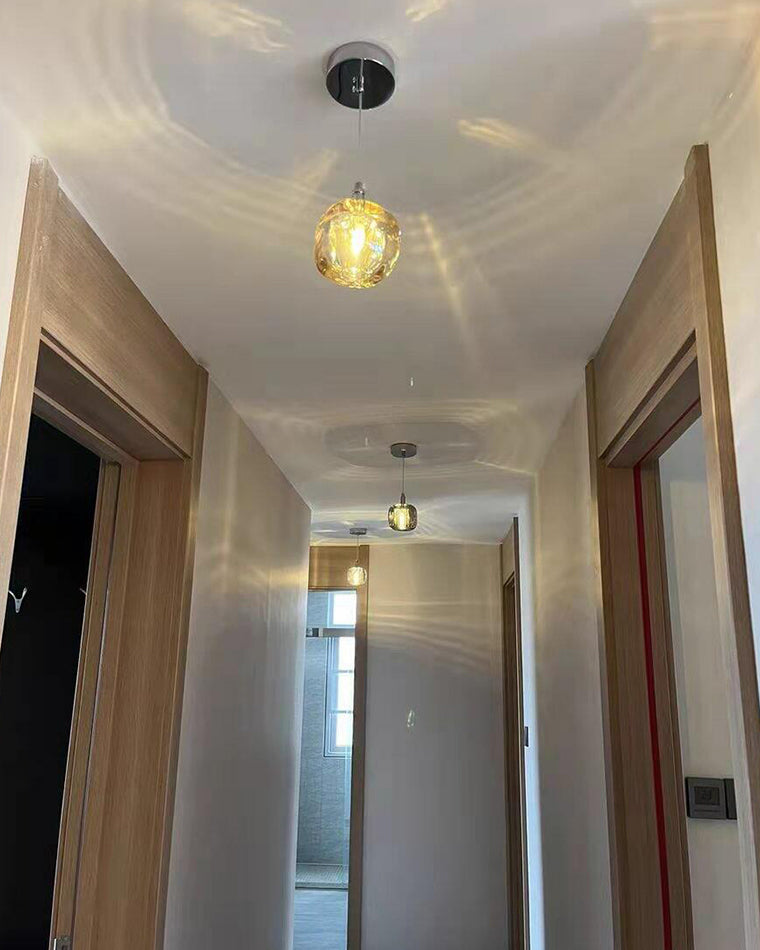 WOMO Chandelier with Multiple Colored Glass Pendant Lights - WM2111