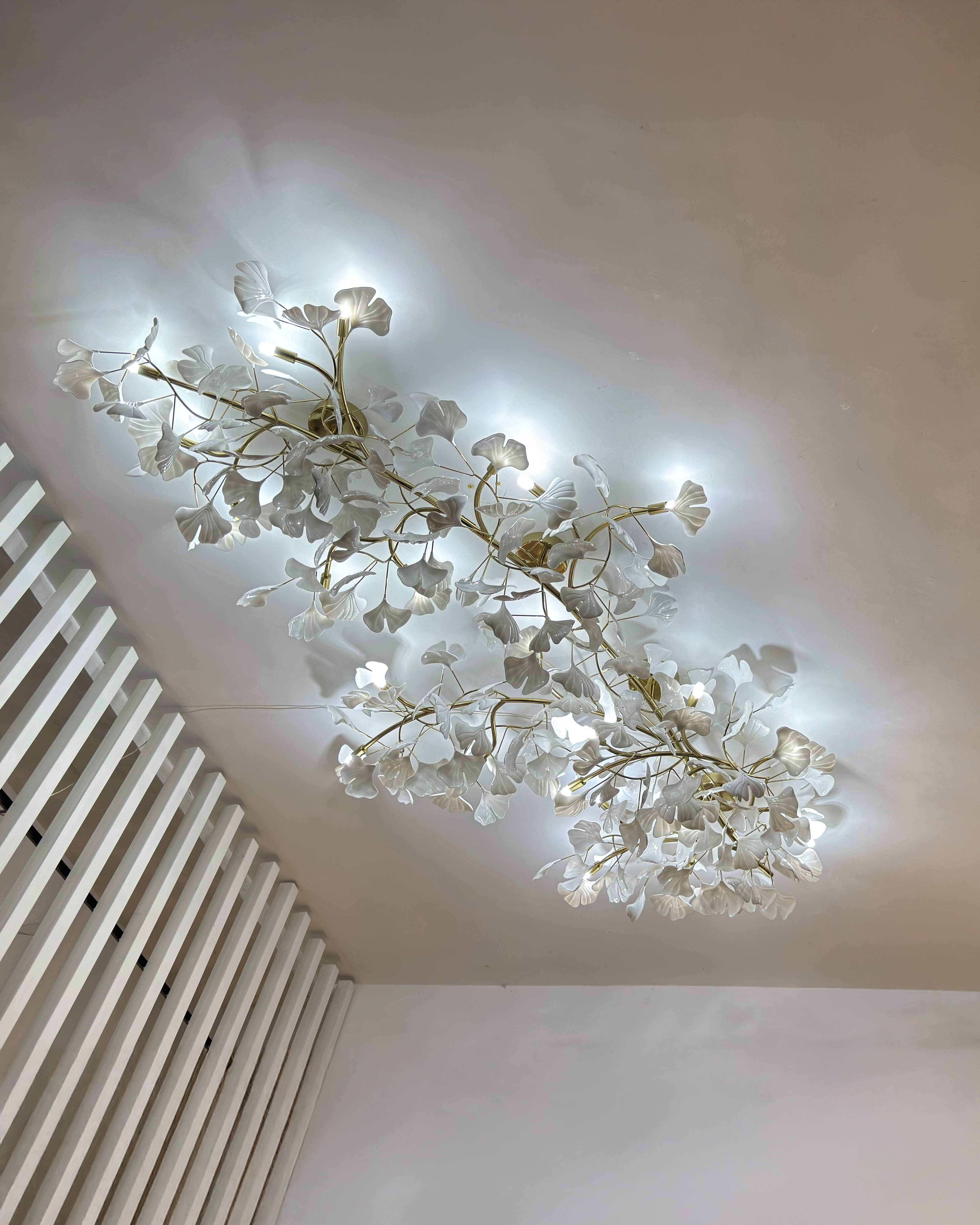 WOMO Ceramic Ginkgo Ceiling Light-WM1119