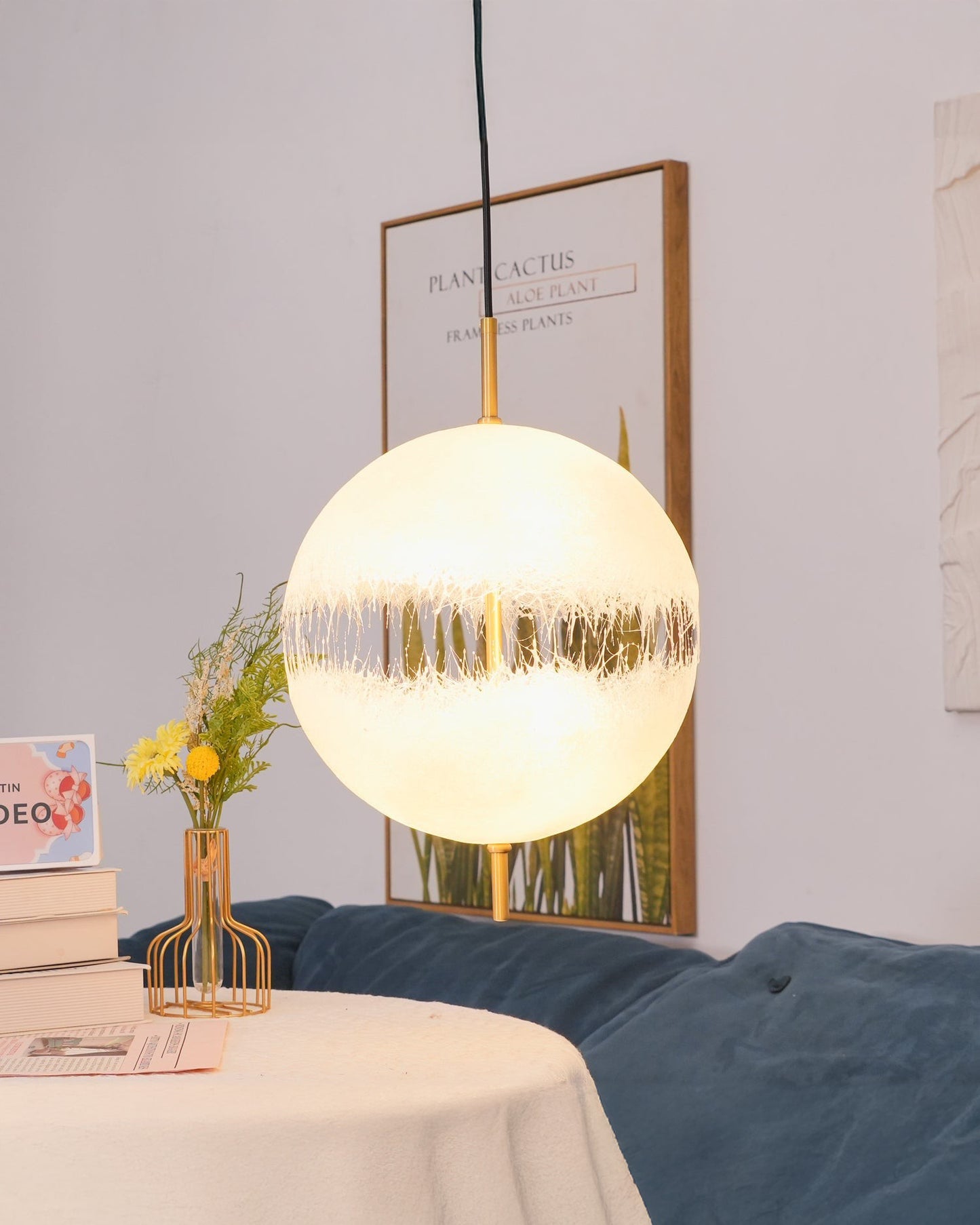 WOMO Fiberglass Globe Pendant Light-WM2577