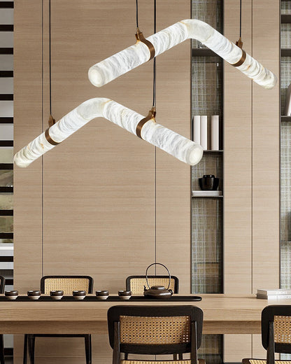 WOMO Pipe Linear Alabaster Pendant Light-WM2889