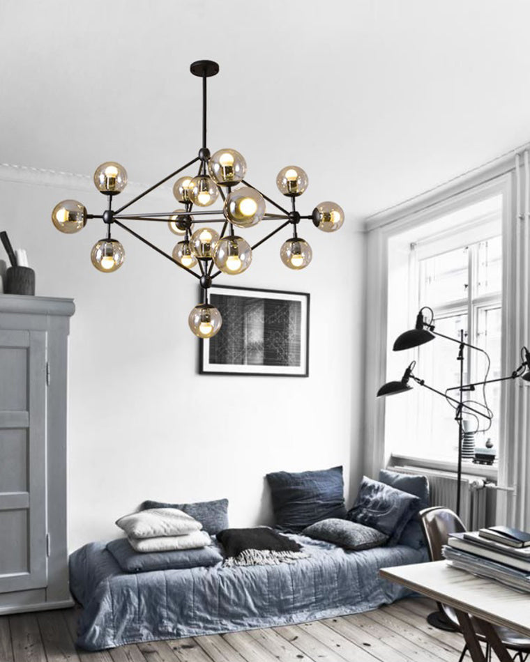WOMO Sputnik Kronleuchter Wohnzimmer Modern Glas-WM2704