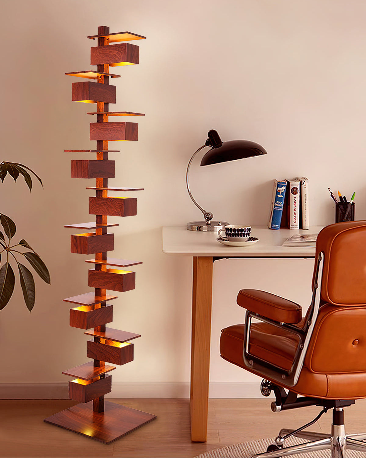 WOMO Column Nut Tree Floor Lamp-WM7110
