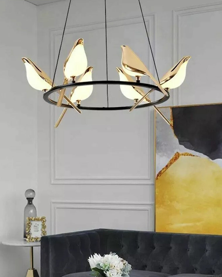 WOMO Gold Bird Kronleuchter Wohnzimmer-WM2512d