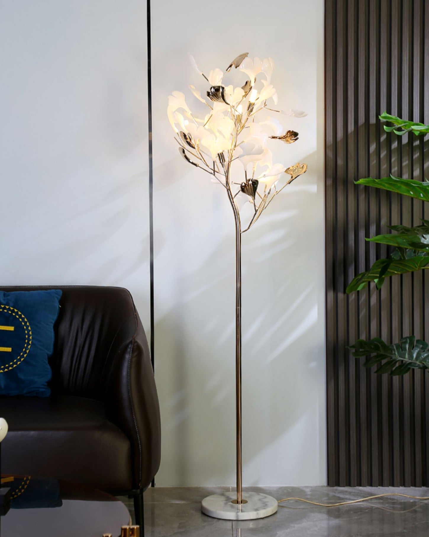 WOMO Keramik-Gingkobaum-Stehlampe-WM7137