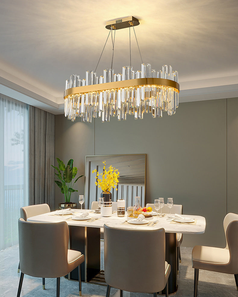 Lustre en cristal ovale WOMO Gold-WM2566