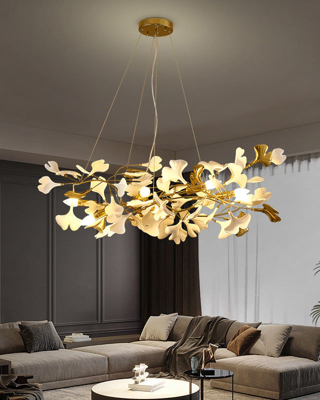 WOMO Design Chandelier White Gold Porcelain-WM2411