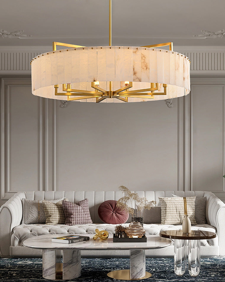 WOMO Round Alabaster Chandelier-WM2390a