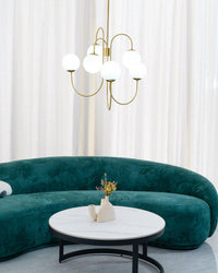 WOMO Mid Century Chandelier Gold Glass Spheres-WM2625