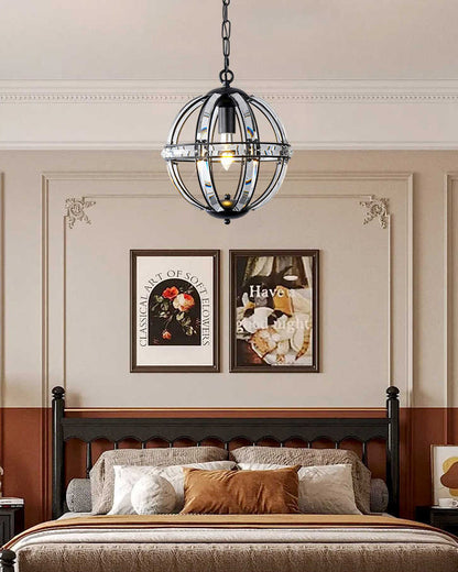 WOMO Cage Crystal Orb Chandelier-WM2595