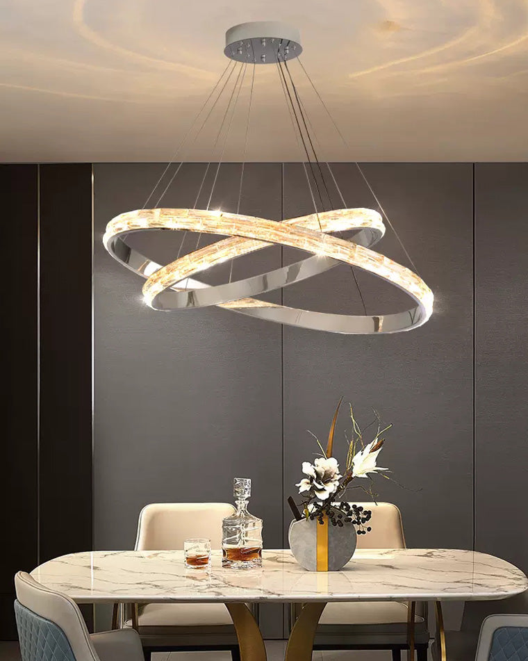 WOMO Tiered Circular Led Crystal Chandelier-WM2491b
