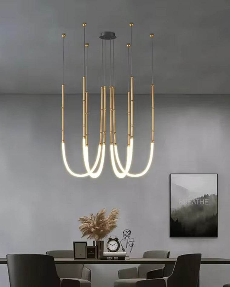 WOMO Bambus-Seil LED Kronleuchter-WM2752