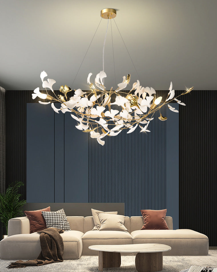WOMO Design Chandelier White Gold Porcelain-WM2411