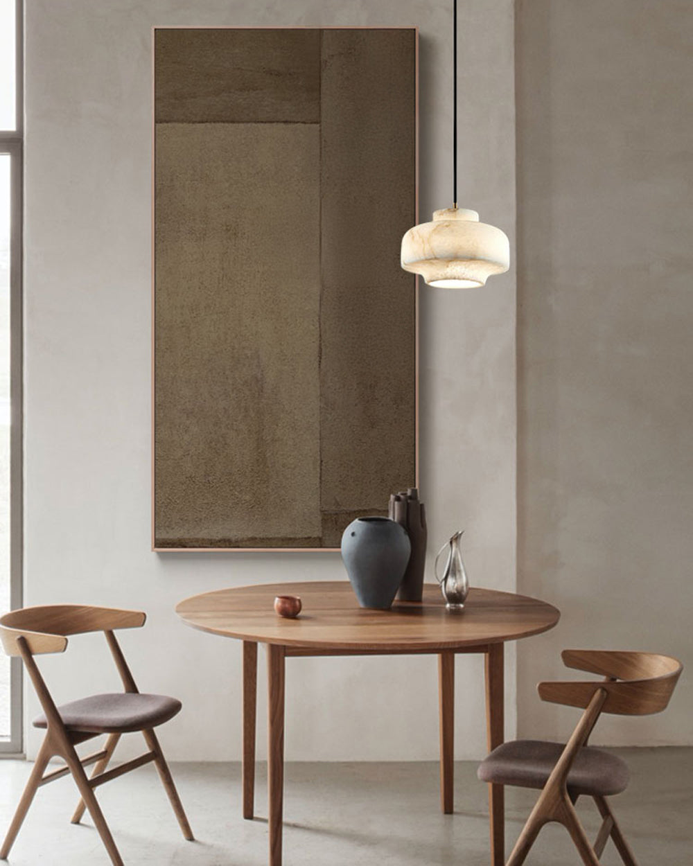 WOMO Trommel Alabaster Hängeleuchte-WM2841